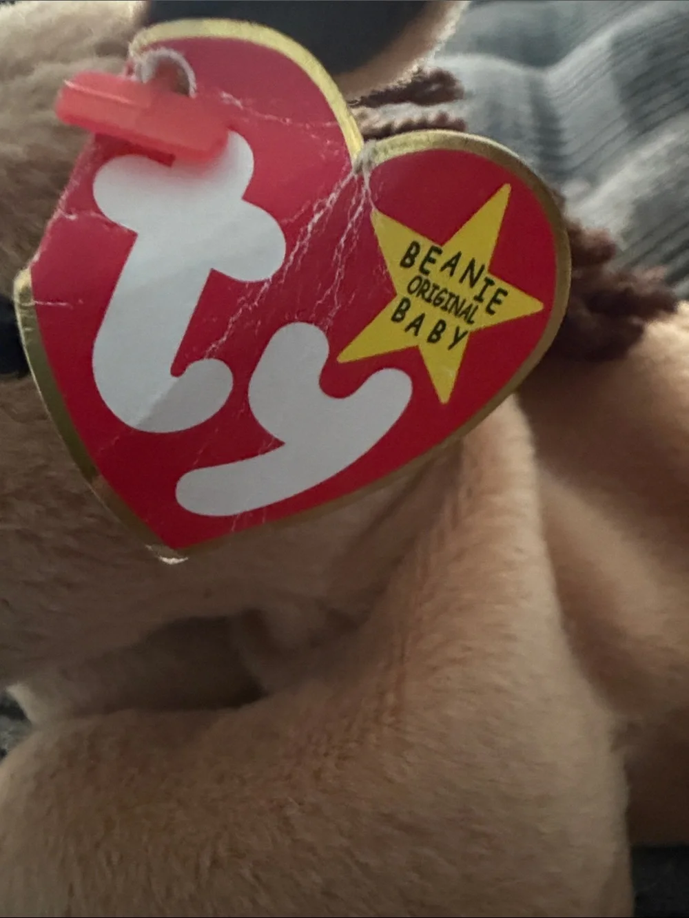 Ty Tan Plush Pony with Brown Mane and White Forehead Spot